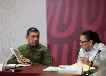 Rosa Icela Rodríguez llega al senado «custodiada» por titulares de Sedena y Semar