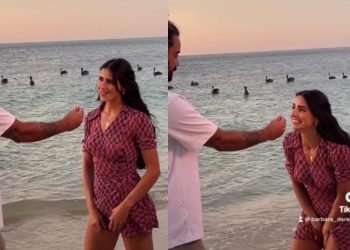 Bárbara de Regil comparte en sus redes sociales un momento gracioso en el que enseñó de más durante las grabaciones Cabo
