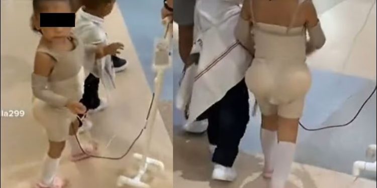 Se vuelve viral el video de una niña que salió a decir el clásico ‘dulce o truco’ con un disfraz de una reciente cita con el bisturí