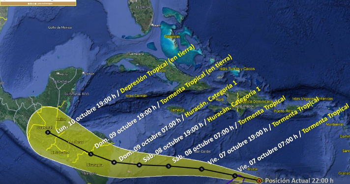 Ciclón tropical «Trece» al sureste del Mar Caribe