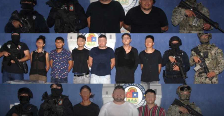 Aseguran a 11 sujetos de un grupo delictivo en Cancún