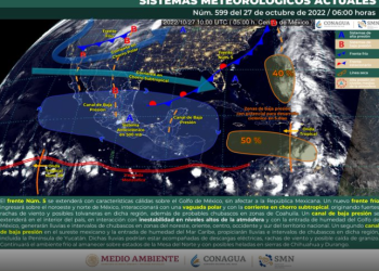 Prevén cielo nublado con chubascos para Quintana Roo