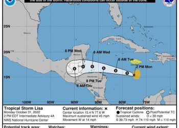 Quintana Roo atento ante evolución de la tormenta tropical “Lisa”
