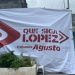 Simpatizantes de Adán Augusto colocan lonas de apoyo para que sea el Candidato del 2024
