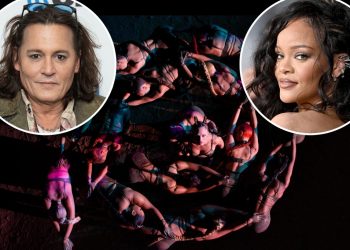 Rihanna y Johnny Deep trabajan juntos en la pasarela en el show «Savege X Fenty» en Amazon