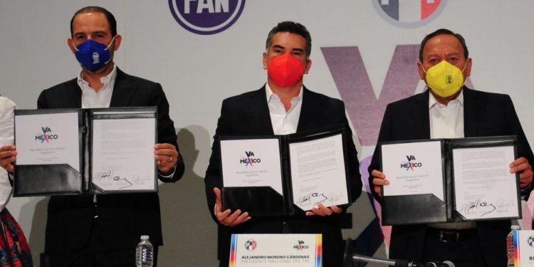 Reviven PRI, PAN y PRD alianza Va por México