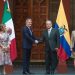 El presidente Andrés Manuel López Obrador recibe al mandatario de Ecuador, Guillermo Lasso en Palacio Nacional