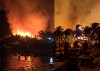 Incendio consume al menos dos hoteles y un restaurante en la Isla de Holbox