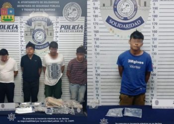 Detienen a cinco sujetos con posesión de narcóticos en Playa del Carmen