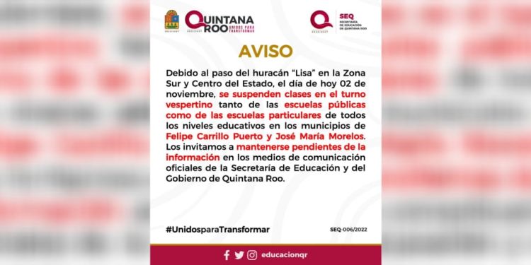 Anuncia SEQ suspensión de clases en FCP y JMM