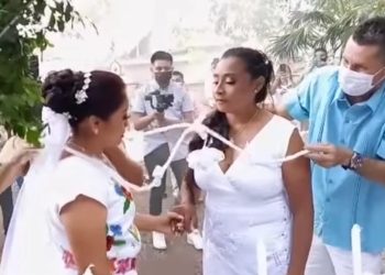 Celebran la primera boda maya entre mujeres en Quintana Roo