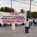 Taxistas de Quintana Roo se están manifestando a las afueras de los juzgados para exigir que Uber se vaya del Estado