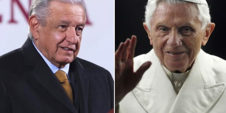 Tras la muerte de Benedicto XVI, el presidente Andrés Manuel López Obrador expresó su pésame a la Iglesia católica
