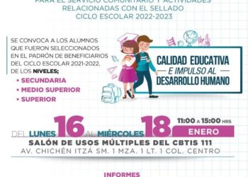 Invitan a los beneficiarios de Becas municipales a entrega de tarjetón de servicio comunitario