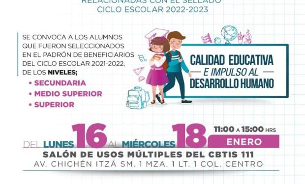 Invitan a los beneficiarios de Becas municipales a entrega de tarjetón de servicio comunitario