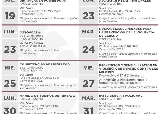 Invita Gobierno de BJ a cursos de capacitación 2023 para ciudadanos y servidores públicos