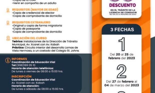 Impartirá tránsito municipal curso de «Manejo inteligente 2023» en BJ