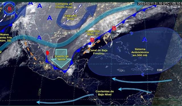 Frente frío Num.31 ingresará al noroeste del país