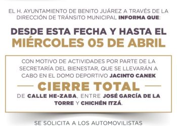 Anuncia gobierno municipal cierre de calle He-Zaba