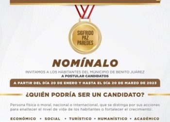 ultimos días para nominación de aspirantes a medalla al mérito ciudadano edición 2023 Cancún