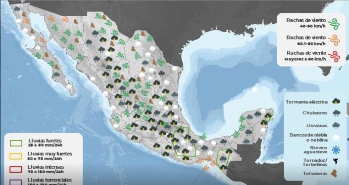 Frente frío Núm 49 ocasionará lluvias fuertes en Quintana Roo