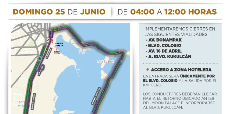 Previenen cierre viales por Tour de Francia Cancún 2023