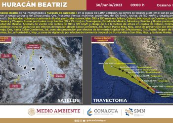 Tormenta tropical ‘Beatriz’ se intensifica a huracán categoría 1 en el Pacífico mexicano