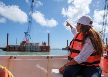 Mara Lezama supervisa avances del puente Nichupté