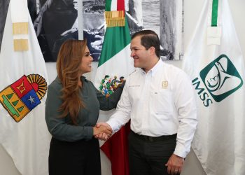 Mara Lezama da la bienvenida al nuevo delegado del IMSS