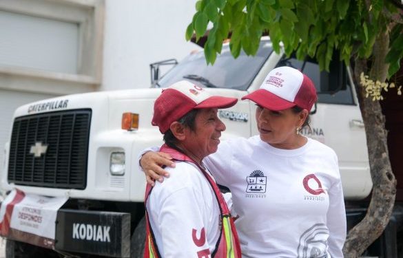 Mara Lezama supervisa trabajos de atención a desfondes en Chetumal