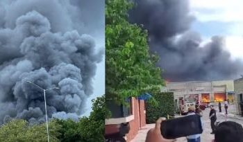Registran fuerte incendio en una fábrica de Ciudad Industrial, Merida