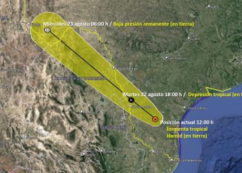 Tormenta tropical Harold toca tierra en Texas