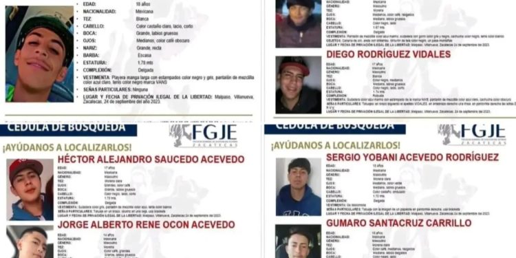 Secuestran a siete jóvenes en Zacatecas