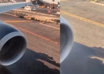 Falla avión de Aeroméxico antes de despegar