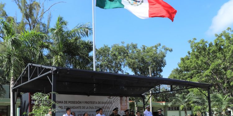 Atestigua la titular de la Secretaría de Gobierno cambio de mando de la Comandancia de la 34ª Zona Militar