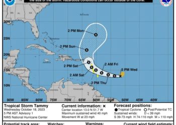 Tormenta tropical «Tammy» se ha formado en el Océano Atlántico central