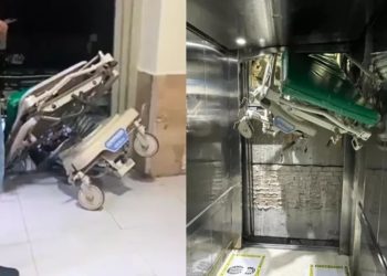 Incidente en el IMSS deja prensada una camilla en un elevador de Nuevo León