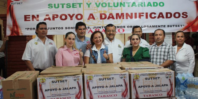 Recibe Jalapa donación de despensas para afectados por inundaciones