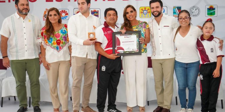 Entregan Mara Lezama y Eric Arcila el Premio Estatal del Deporte 2023