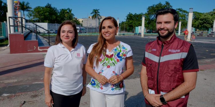 Invierten Mara Lezama y Juanita Alonso más de 24 MDP para rehabilitar la unidad deportiva “Bicentenario” en Cozumel