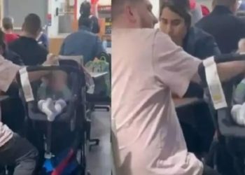 Captan a un hombre golpear fuertemente la cabeza de su bebé con un biberón en Monterrey