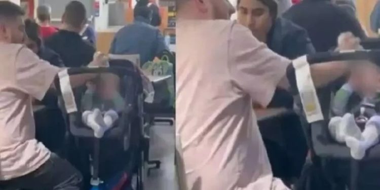 Captan a un hombre golpear fuertemente la cabeza de su bebé con un biberón en Monterrey