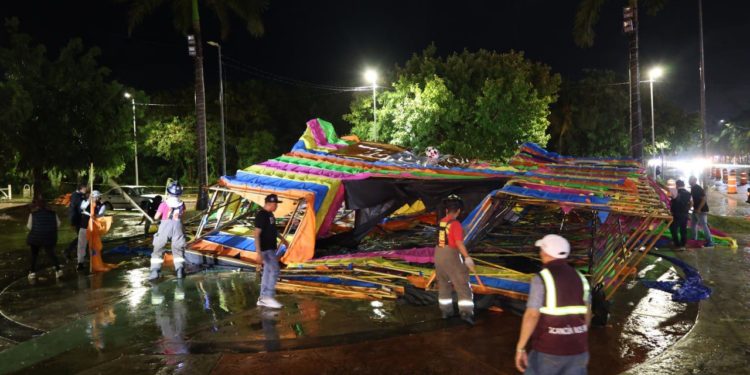 Desmantelan «Burrito Sabanero» ante fuerte rachas de viento