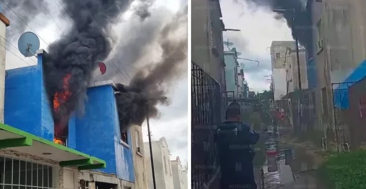 Bomberos rescatan a una bebé de un incendio en Villas Otoch Paraíso