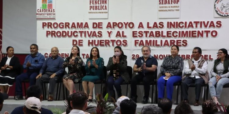 Suma Cárdenas acciones gracias al Programa de Apoyo para las Iniciativas Productivas y al Establecimiento de Huertos Familiares