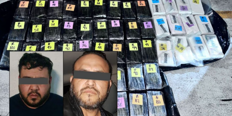 Decomisa la Fiscalía de Nuevo León 49 kilos de cocaína detienen a dos sujetos