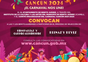 Invita gobierno de BJ a participar en el Carnaval Cancún 2024