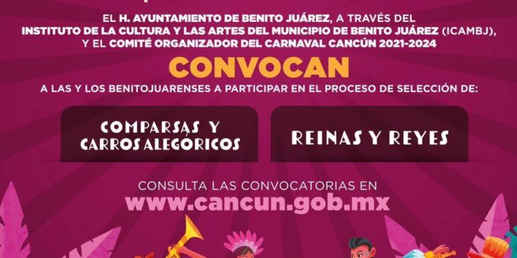 Invita gobierno de BJ a participar en el Carnaval Cancún 2024