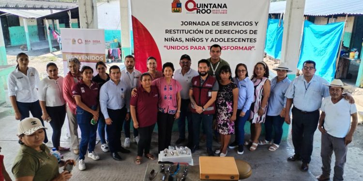 Encabeza SIPINNA jornada de servicios y restitución de derechos de niñas, niños y adolescentes en la zona cañera de Othón P. Blanco