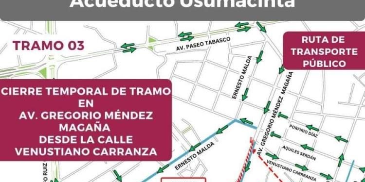 Anuncian cierre temporal de Méndez, desde Carranza hasta Usumacinta, por Acueducto